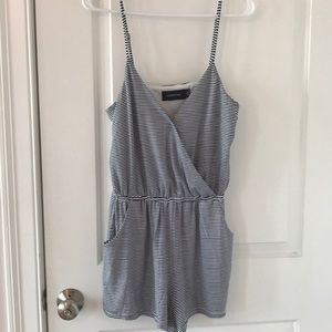 MINKPINK Navy and White Romper with Pockets